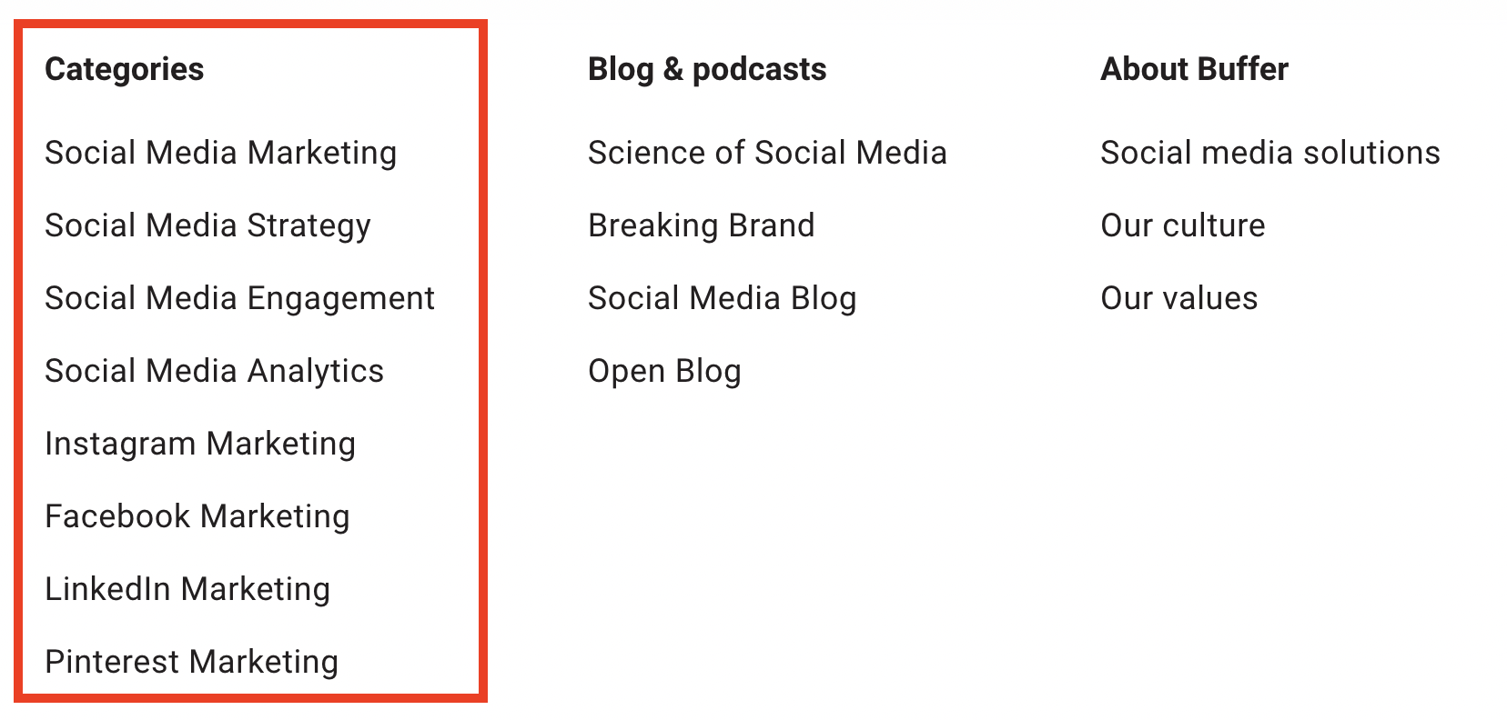缓冲区内容类别