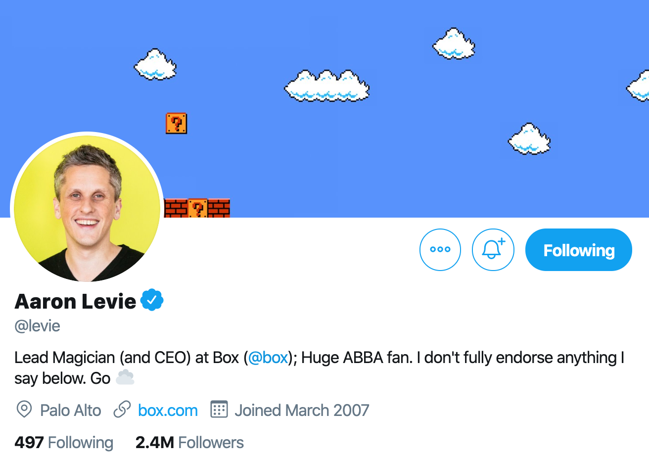 Aaron Levie. SaaS expert to follow on Twitter