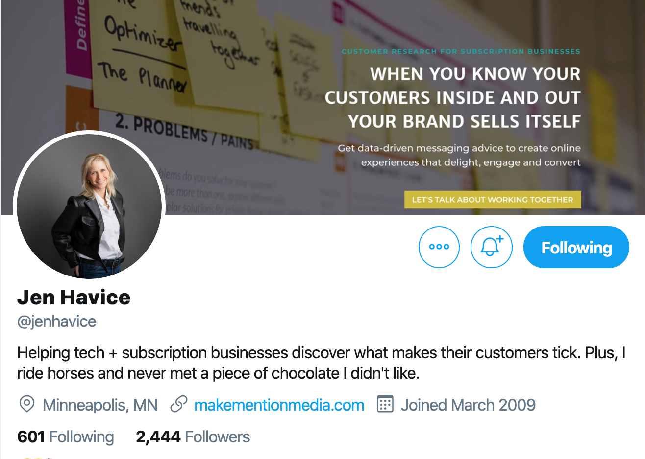 Jen Havice. Copywriter to follow on twitter