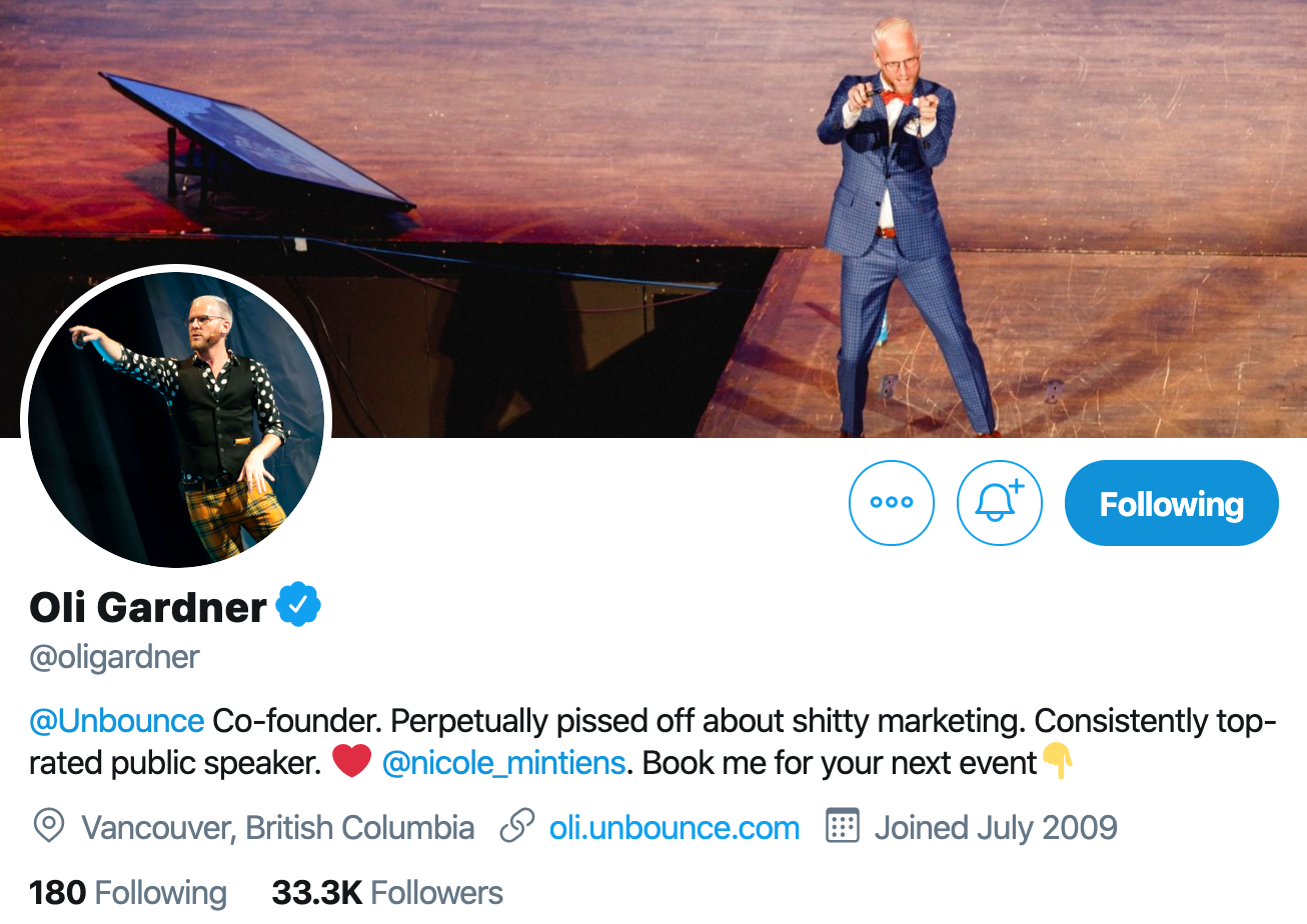 Oli Gardner. CRO expert to follow on twitter