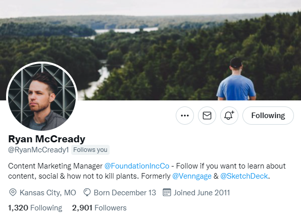 Ryan Mccready. twitter marketer