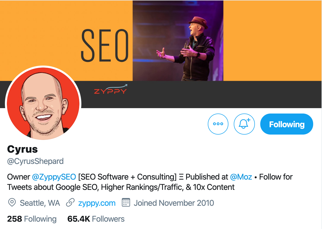 Cyrus Shepard. SEO expert to follow on twitter