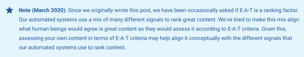 EAT เป็นปัจจัยอันดับ