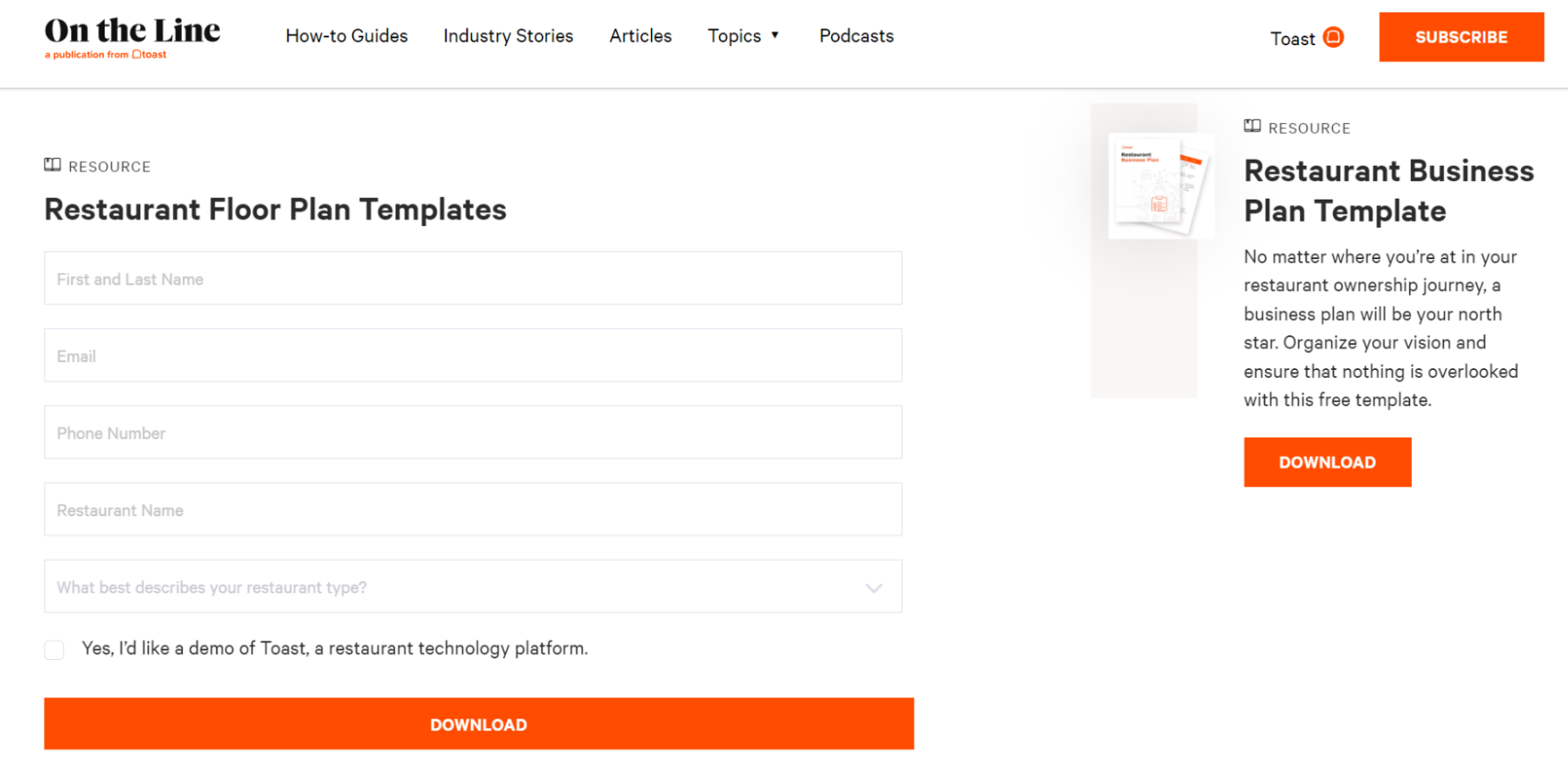 Capture de prospects : modèles de plan d'étage de restaurant