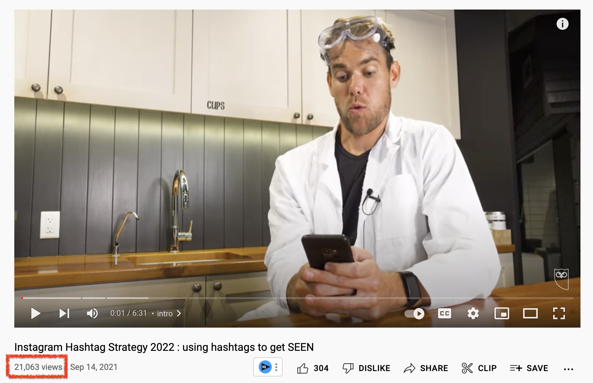 Video de YouTube para la estrategia de hashtag de Instagram 2022