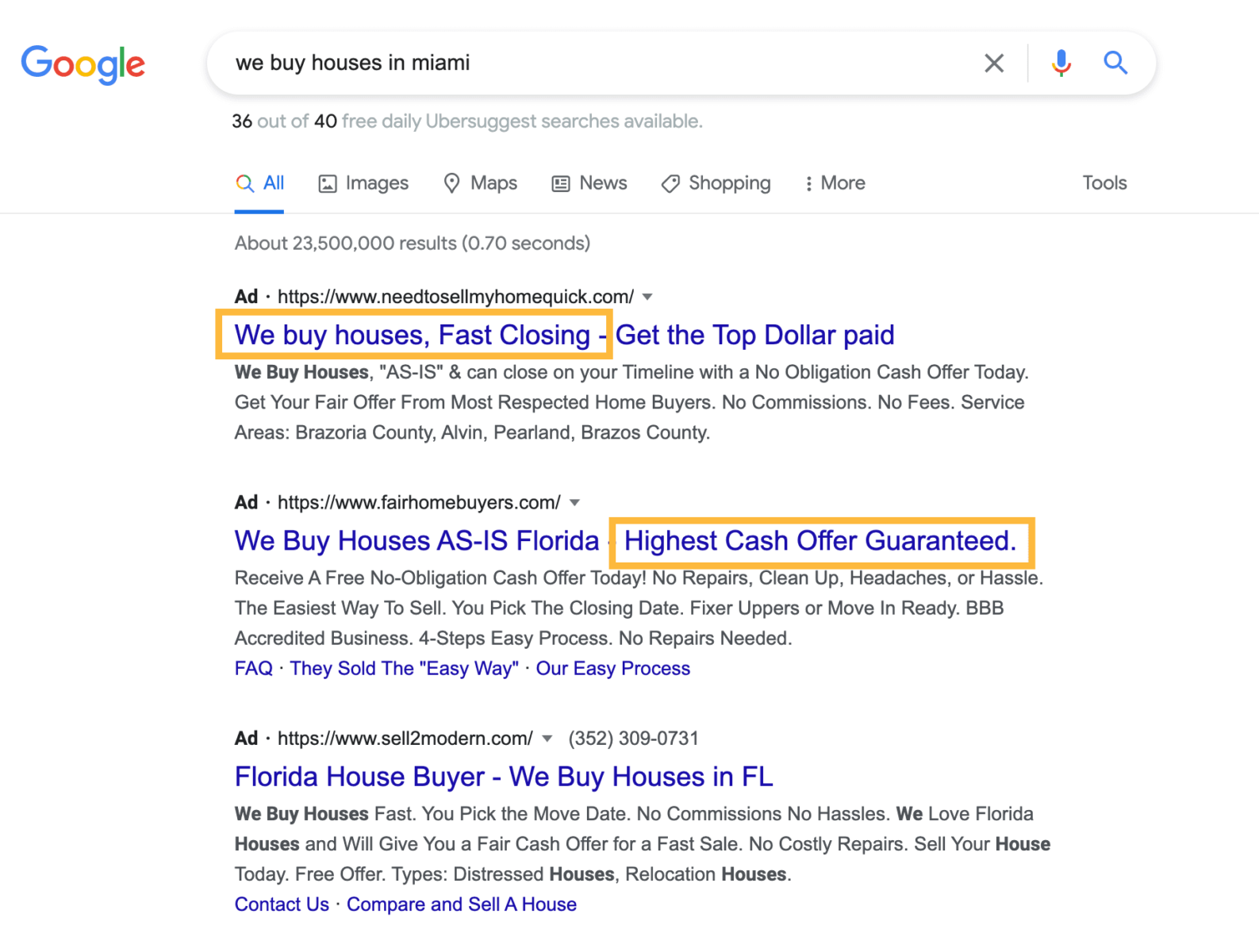 在谷歌廣告中使用強力詞