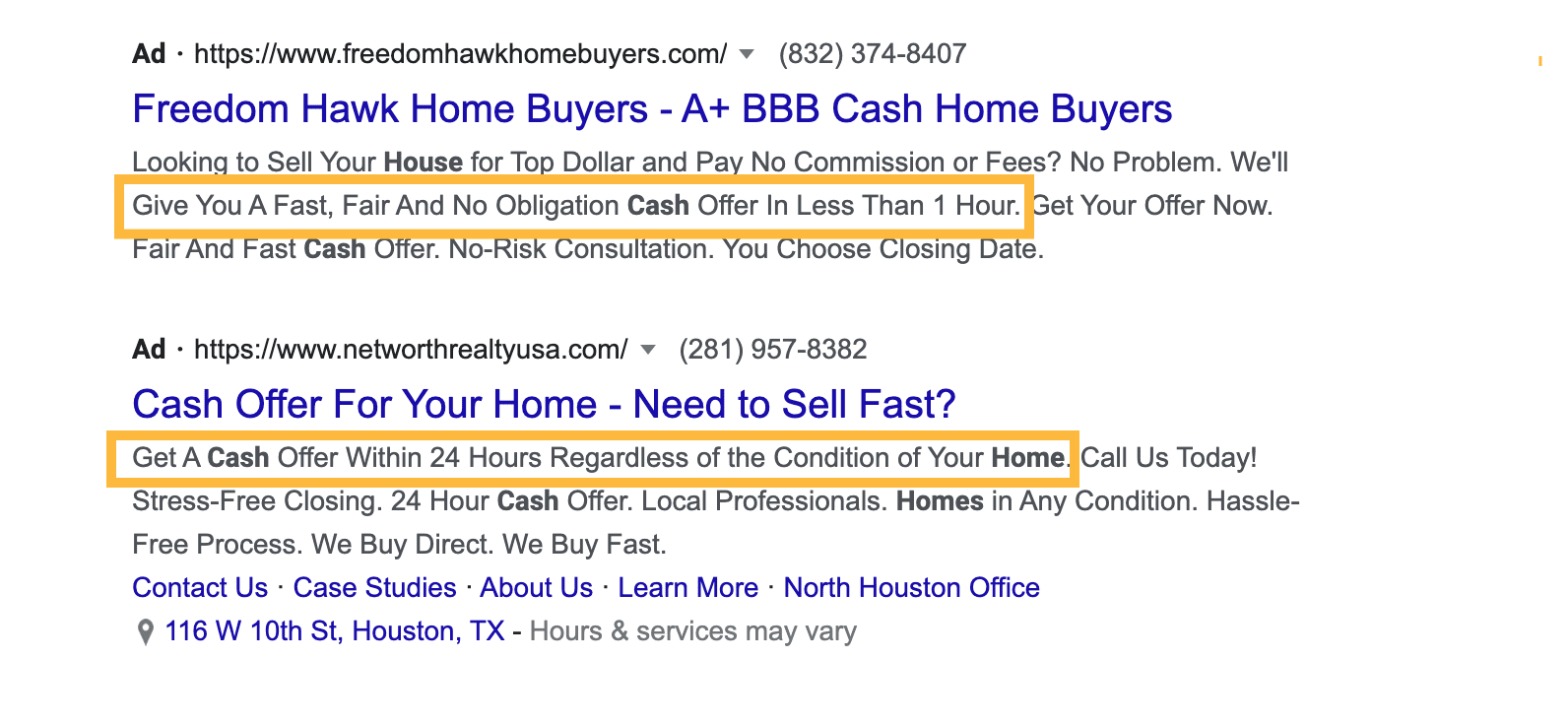 谷歌廣告中強烈而明確的號召性用語