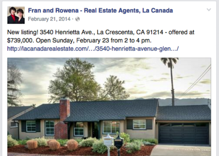 不動産業者向けのFacebook投稿