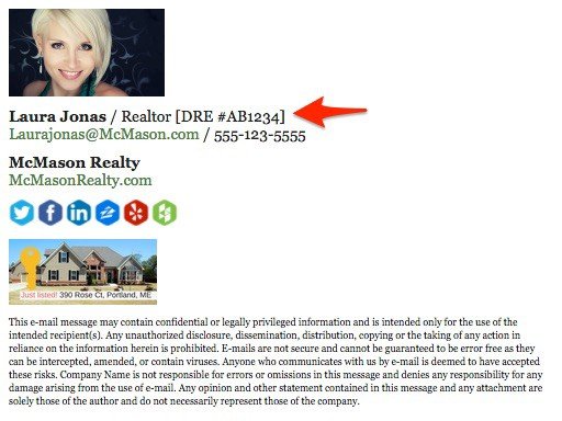 不動産業者の電子メール署名