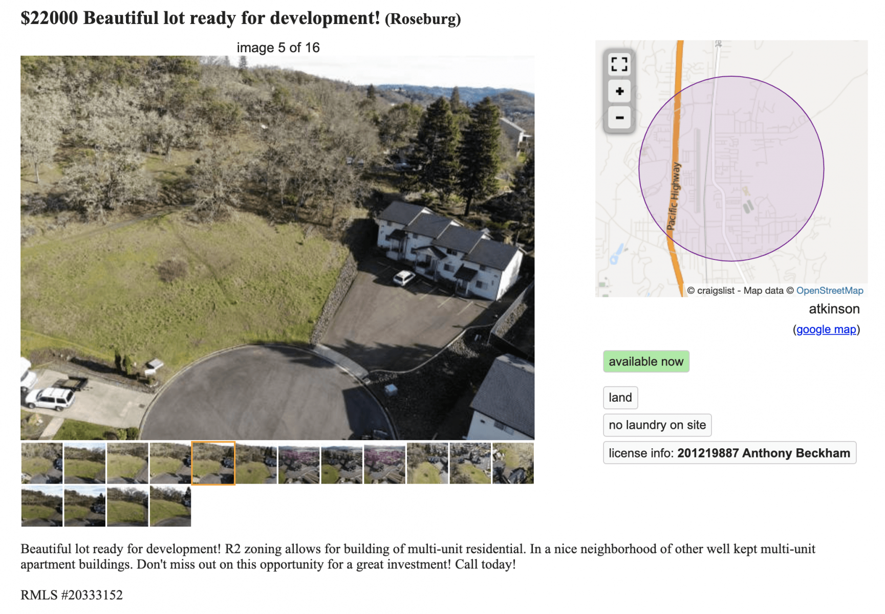 クレイグズリストの不動産リスト