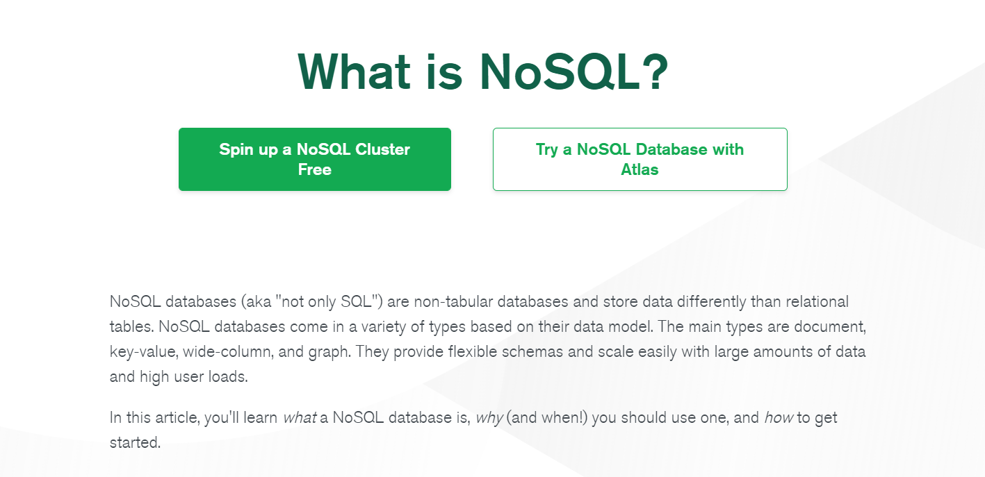 MongoDB NoSQL 페이지