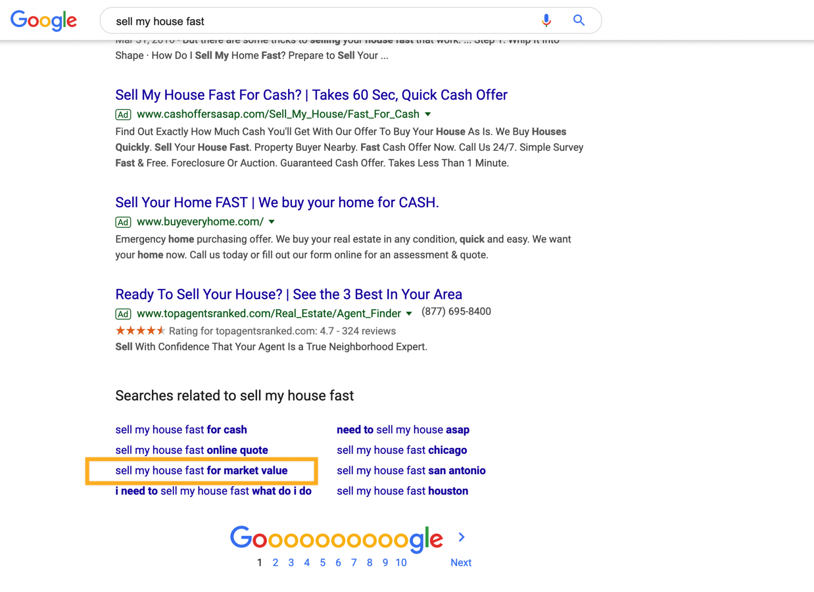 グーグル提案を使用して除外キーワードを見つける