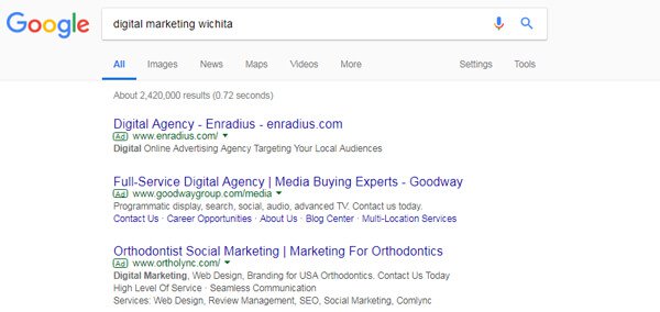 Google AdWords - Mecanismo de pesquisa
