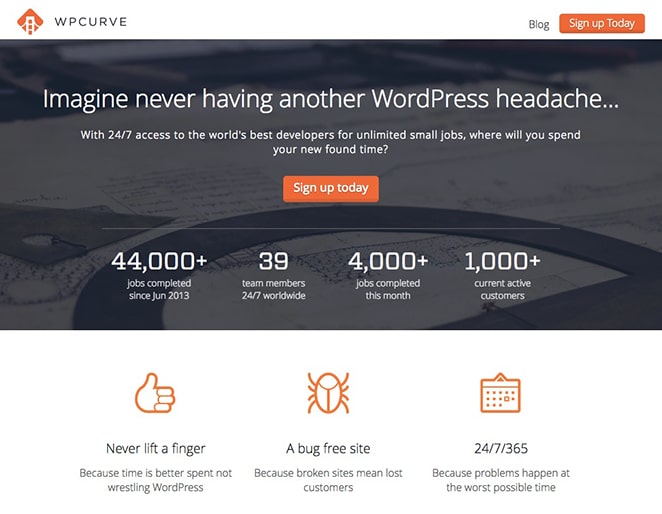 layout per volano entrate ricorrenti affari freelance schermata del sito web wpcurve