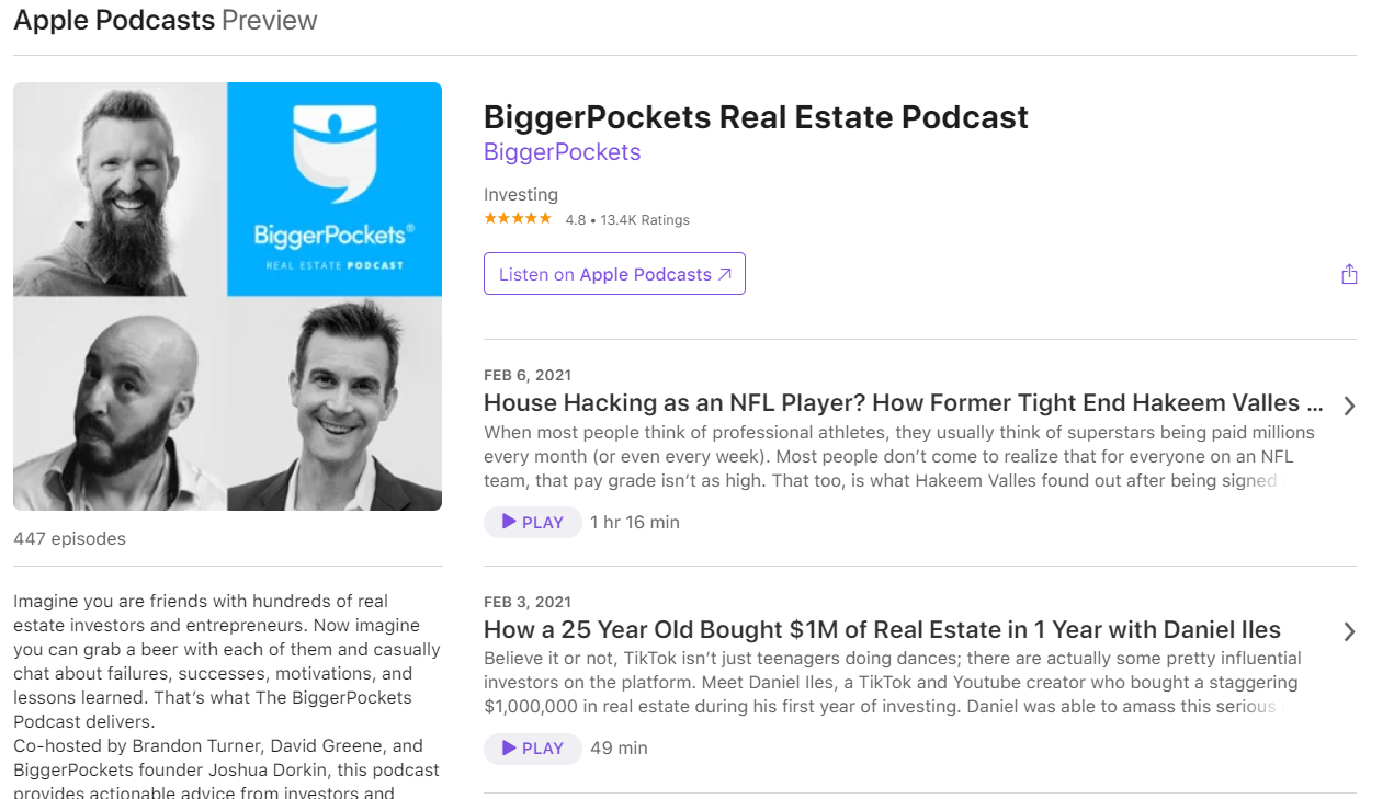 BiggerPockets 팟캐스트