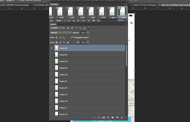 플라이휠에 의한 레이아웃 애니메이션 스크린샷 프레임 병합