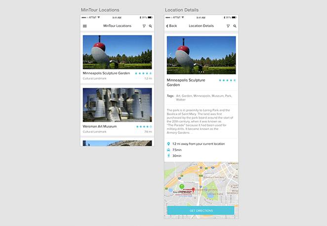 플라이휠에 의한 레이아웃 애니메이션 스크린샷 둘러보기 예제
