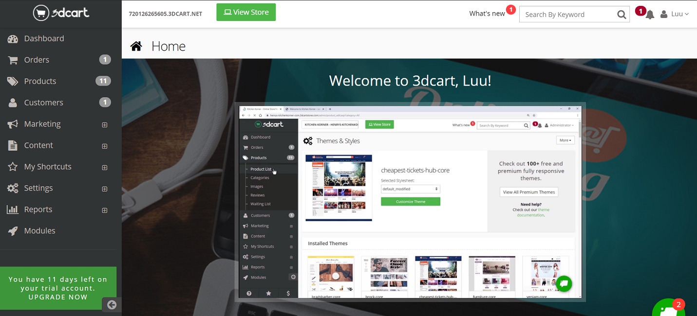 سهولة استخدام برنامج 3dCart - X-Cart مقابل 3dCart