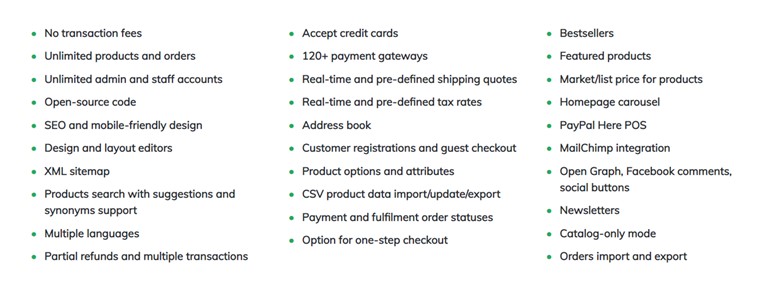 ميزات X-Cart في الإصدار المجاني - X-Cart و 3dCart