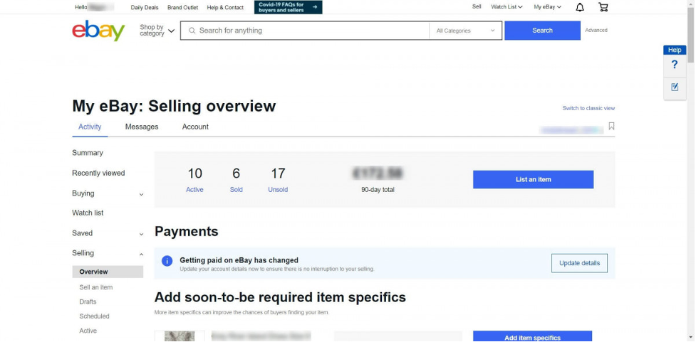 eBay 的销售概览