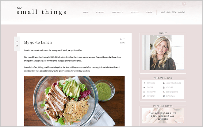 Скриншот сайта блога о мелочах Пример блога WordPress