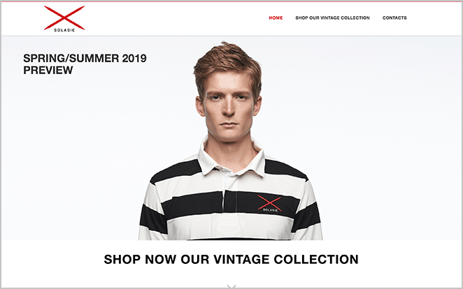 Скриншот сайта solasie пример сайта электронной коммерции wordpress