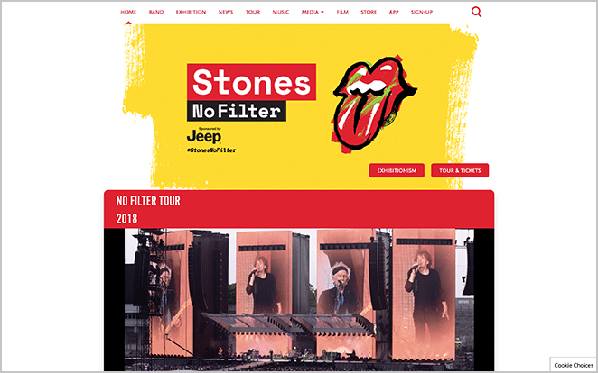 Скриншот сайта Rolling Stones Пример известных сайтов WordPress