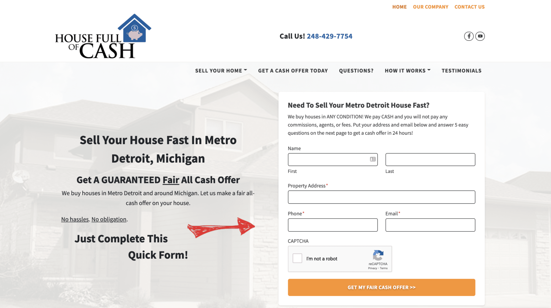 Site Web de la maison pleine d'argent