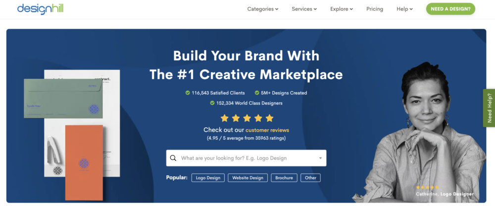 sitios como upwork - designhill