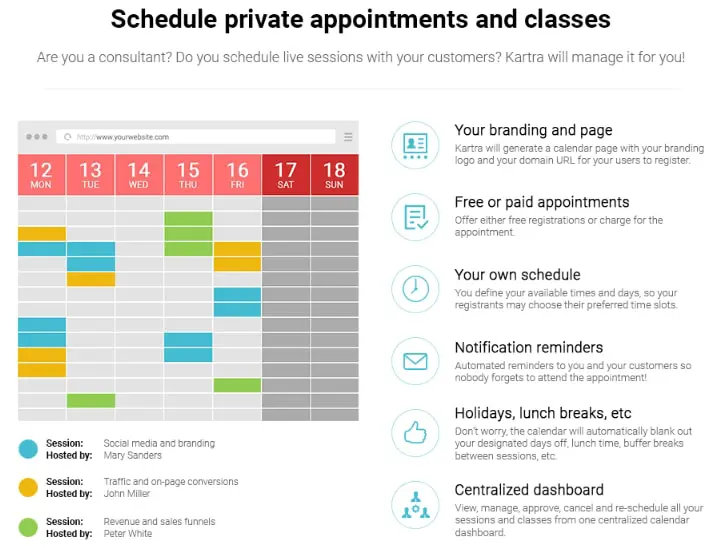 programmer un calendrier privé