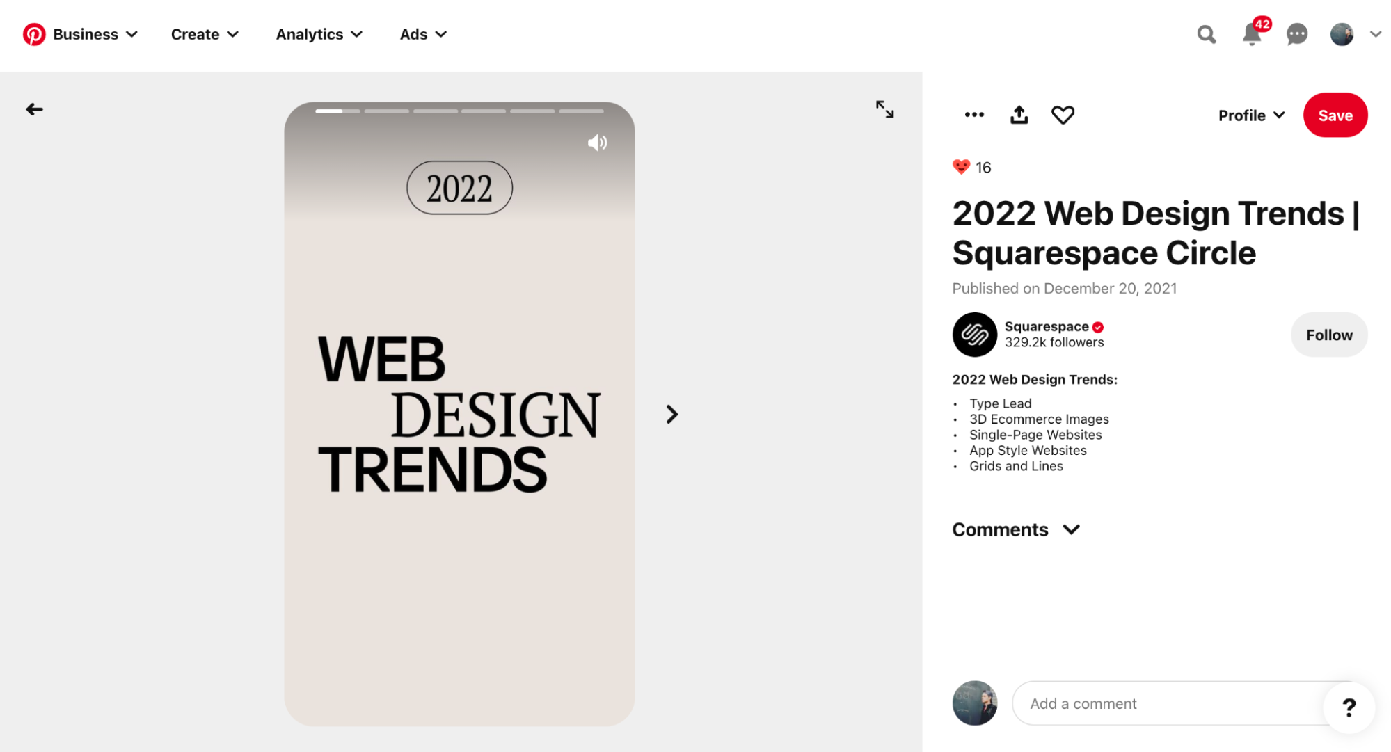 Épingle des tendances de conception Web Squarespace Circle 2022