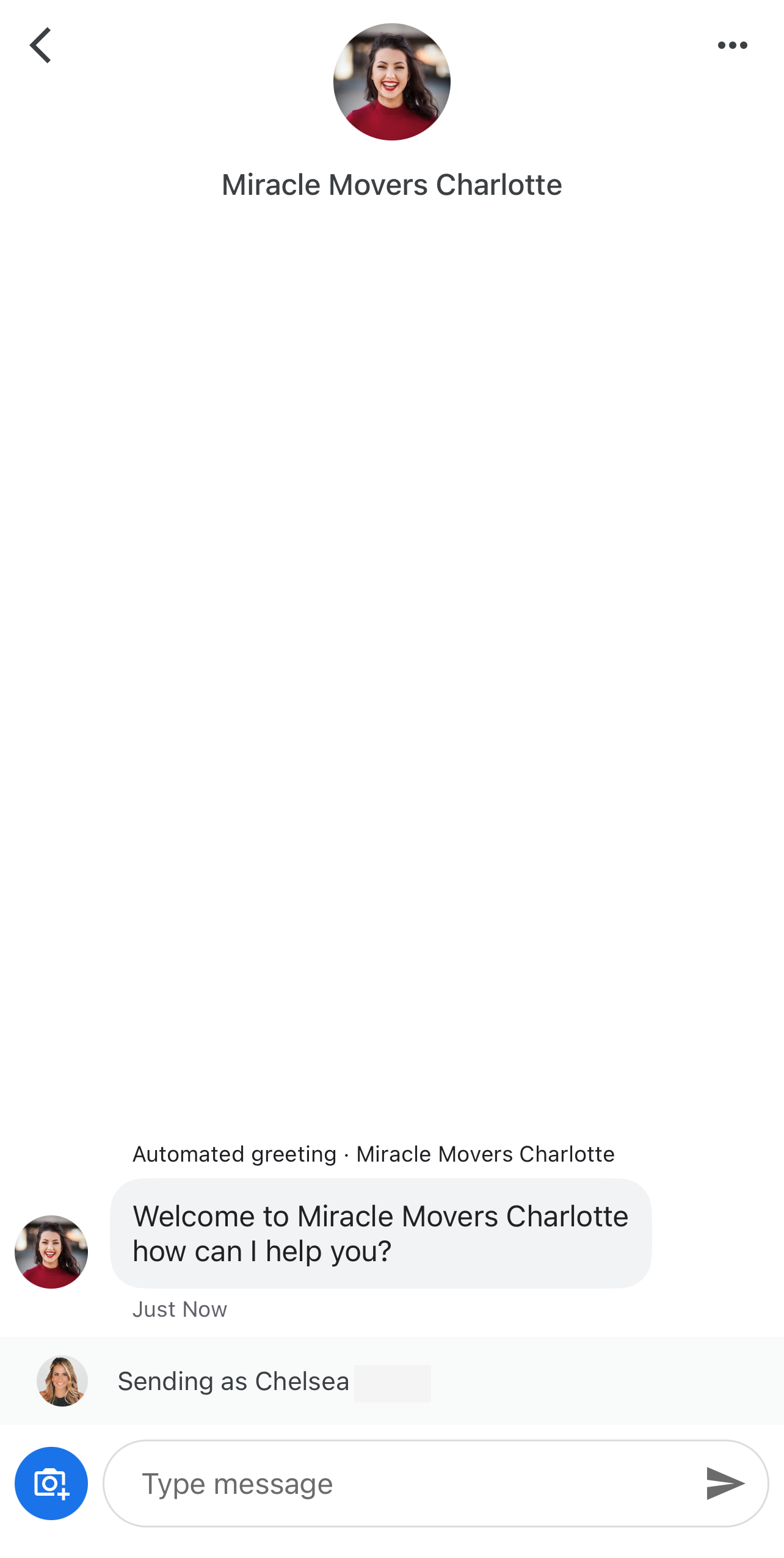 ตัวอย่างการส่งข้อความในข้อมูลธุรกิจของ Google