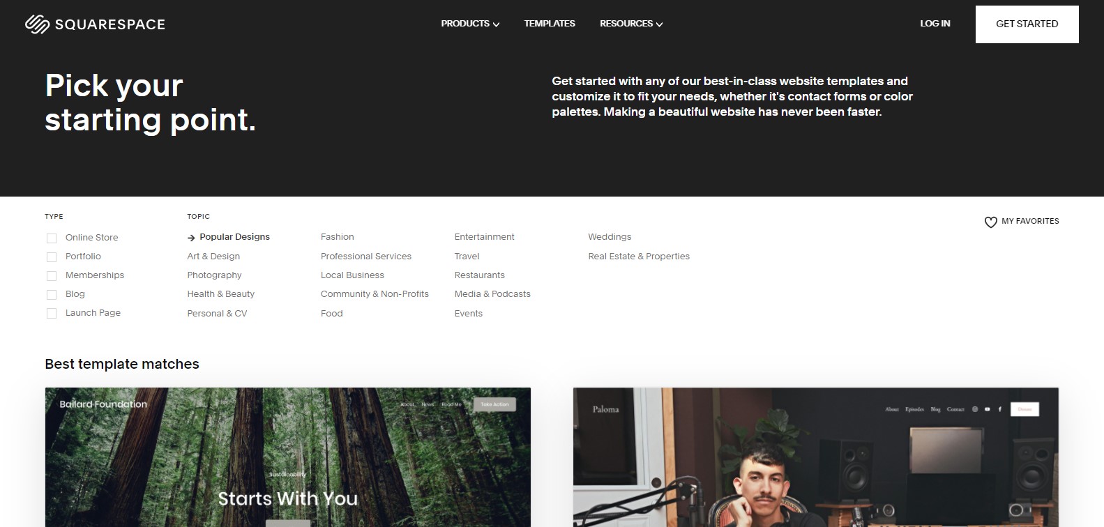 Squarespace 主题（Wix 与 Squarespace 比较）