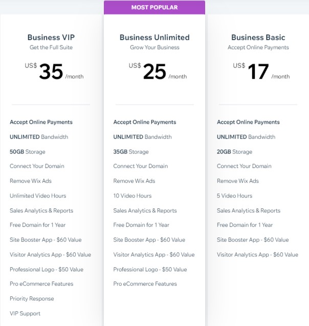 Wix 与 Squarespace 相比，Wix 的商业和电子商务选项