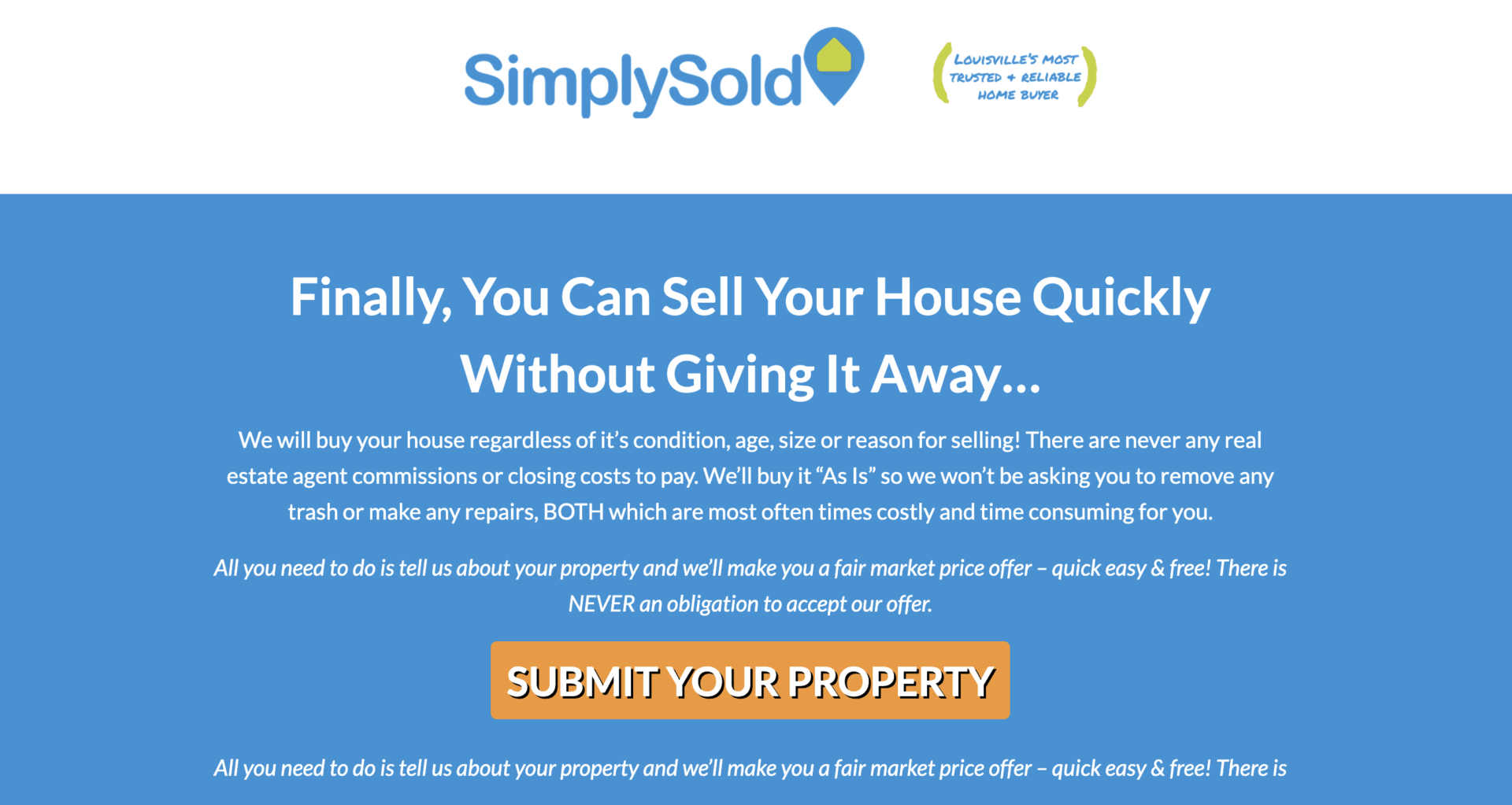 房地產擠壓頁面示例