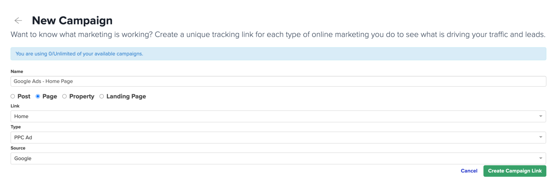 Tautan Pelacakan Kampanye Wortel