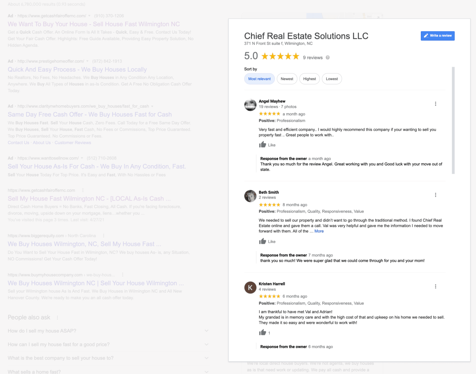 谷歌我的商家評論