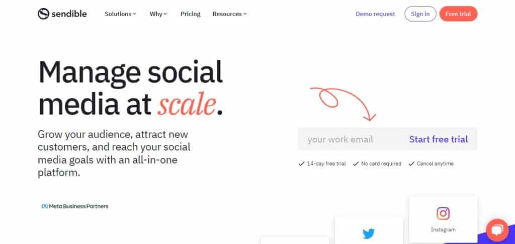 Strona docelowa Sendible