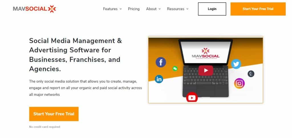 Strona docelowa MavSocial