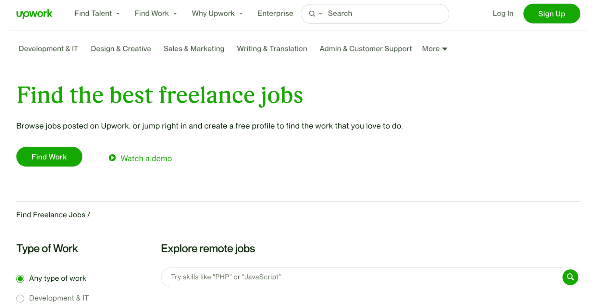 cele mai bune site-uri web independente - upwork