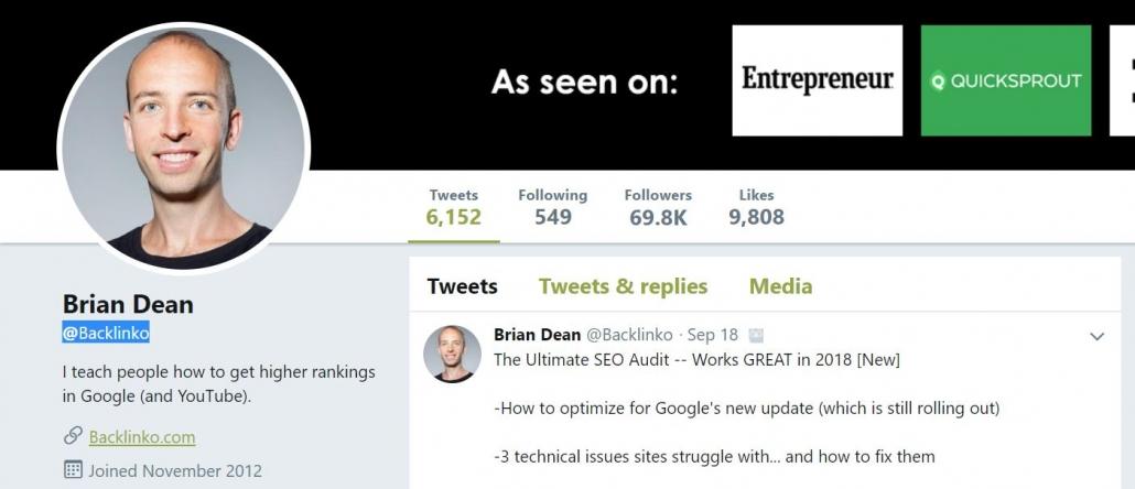 твиттер Брайана Дина