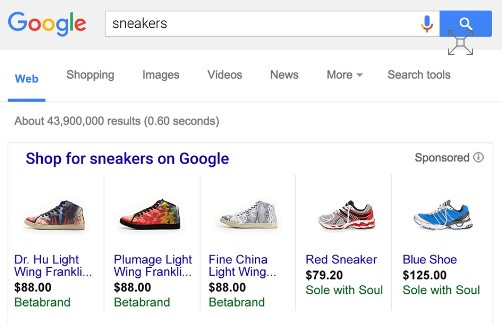 cumpărături pe google