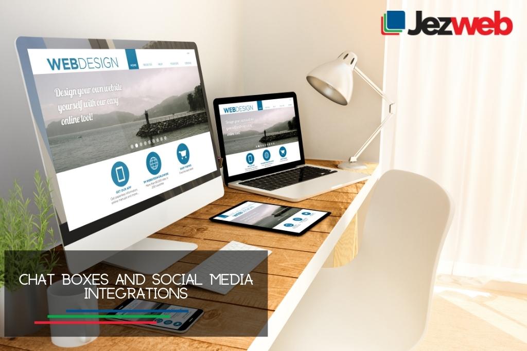 Chat boxes and social media integrations