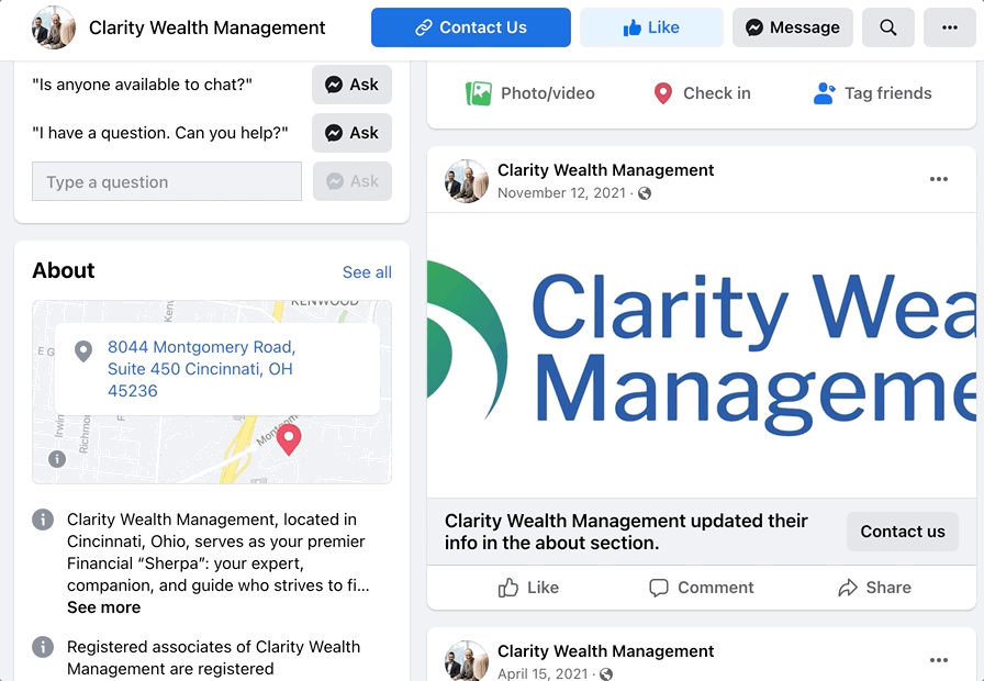 クラリティウェルスFacebook
