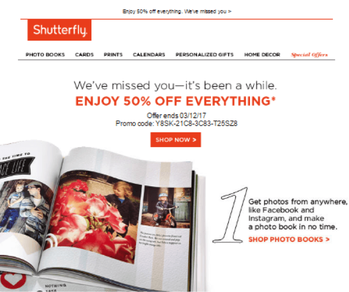 البريد الإلكتروني shutterfly