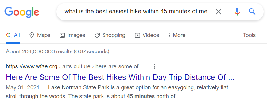 Przykład AI w wyszukiwaniu