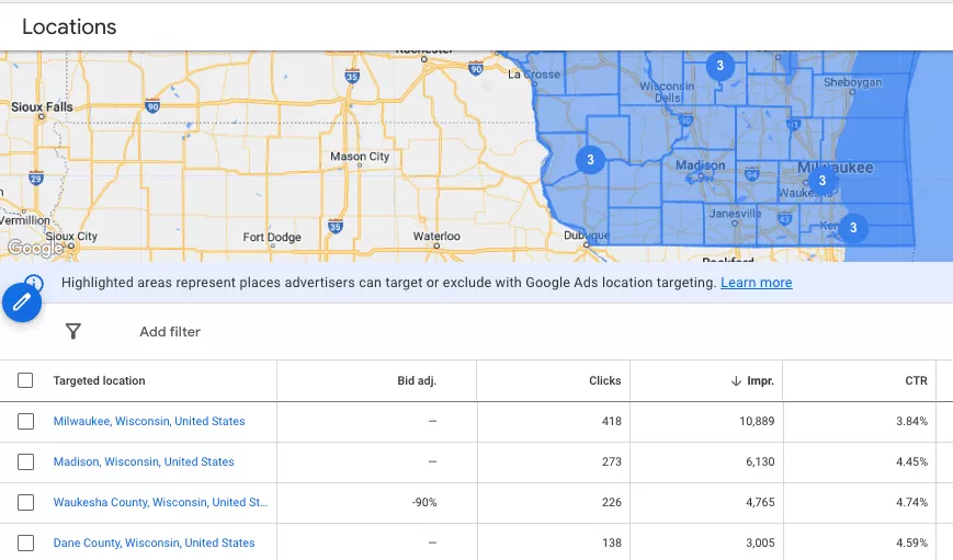 google ads geotargeting