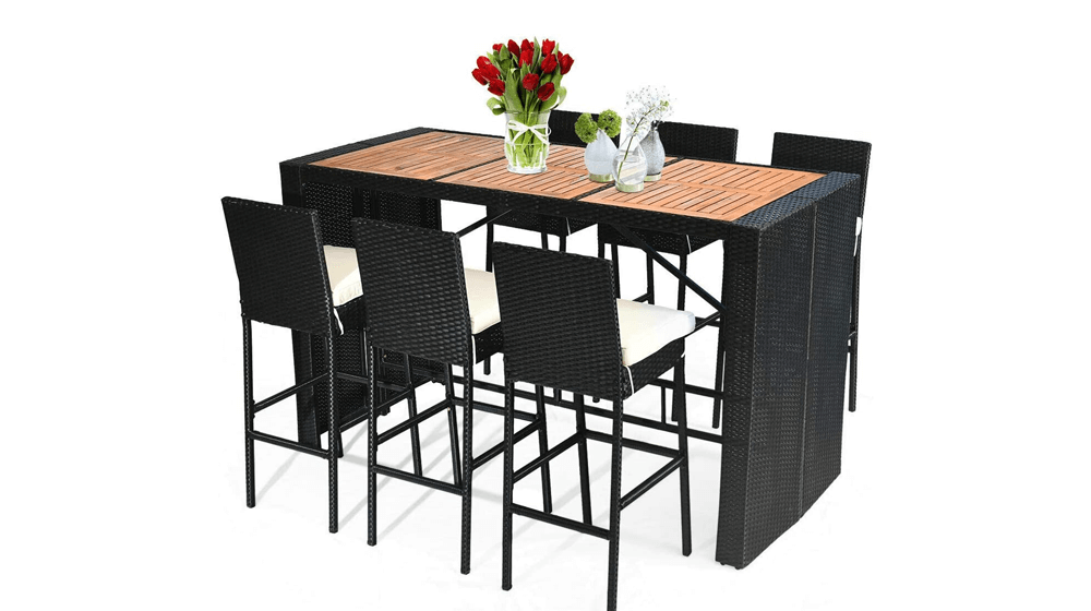 Tangkula Set da pranzo all'aperto da 7 pezzi