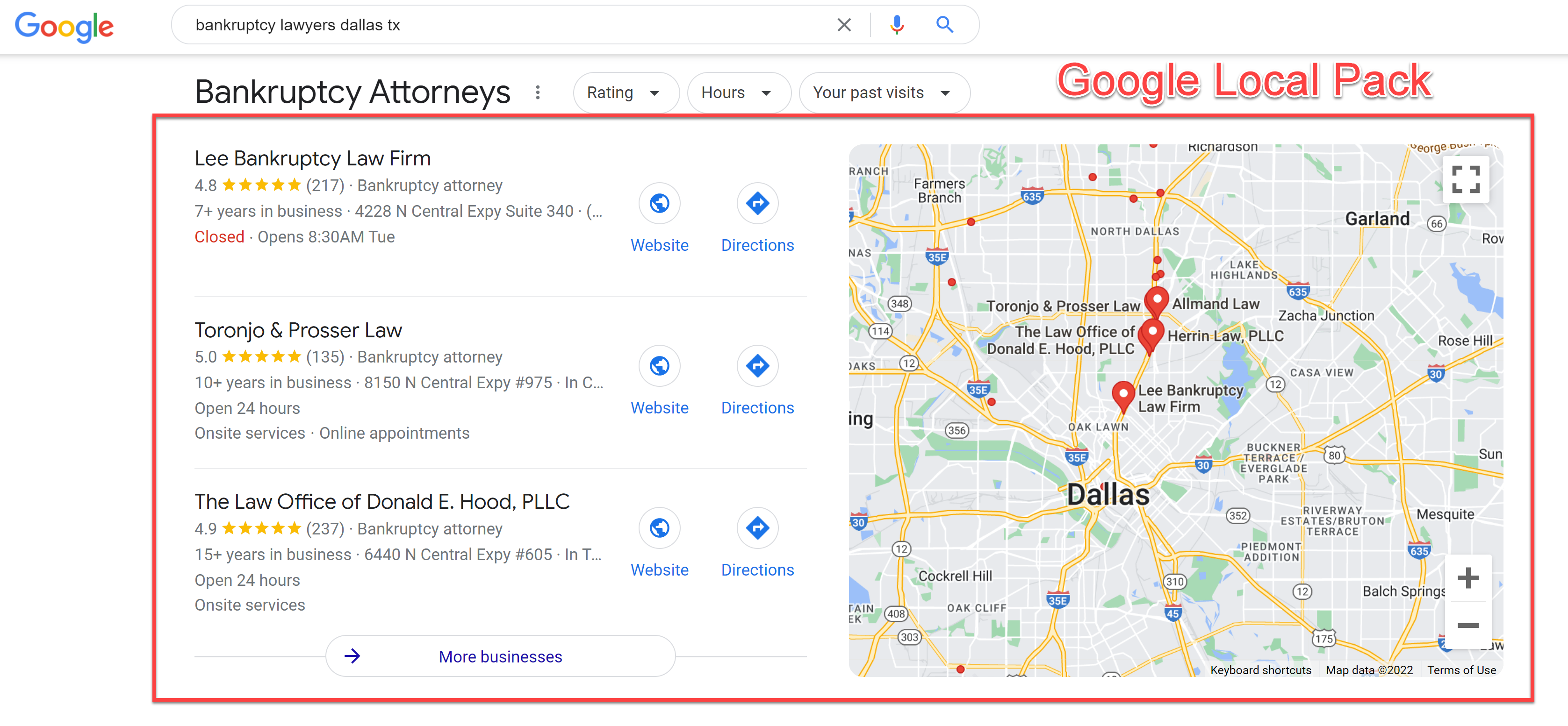 Ejemplo de paquete local de Google