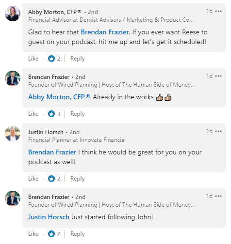 BrendanFrazierLinkedInのコメント